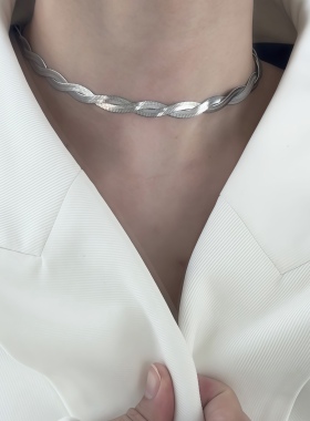 简约风钛钢项链男女蛇骨链颈链