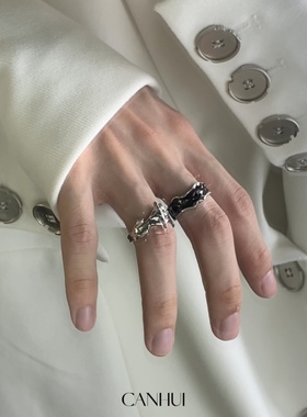 男女冷淡风小众戒指开口可调节