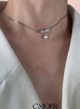 男女猫眼小众项链可调节长度