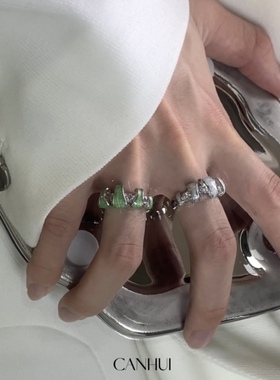 男女甜酷风小众设计戒指可调节