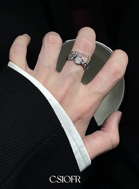 白月光男女清冷感戒指小众设计