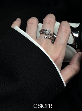 简约风珍珠男女戒指小众设计感