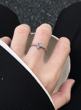 简约风紫月光戒指男女小众设计