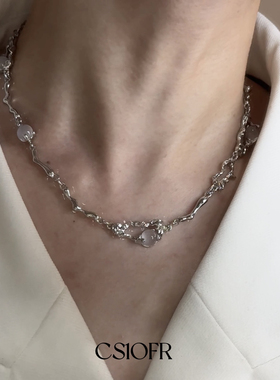 白月光元素项链小众可调节男女