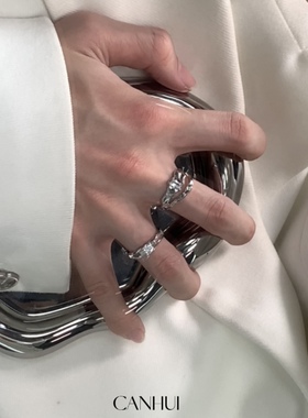 男女白月光小众戒指可调节大小