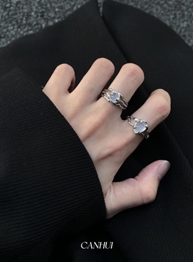 开口调节戒指白月光小众男女百搭