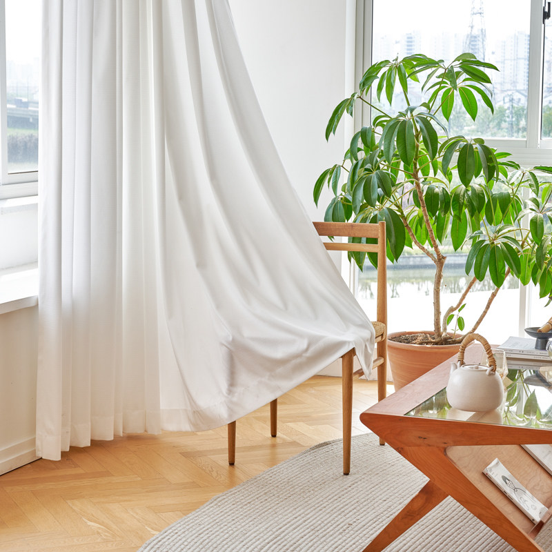【凉夏】点睛中式欧式现代简约轻奢高档方格纹理窗纱透光落地纱帘,淘宝优惠券,粉丝福利购,淘宝优惠卷