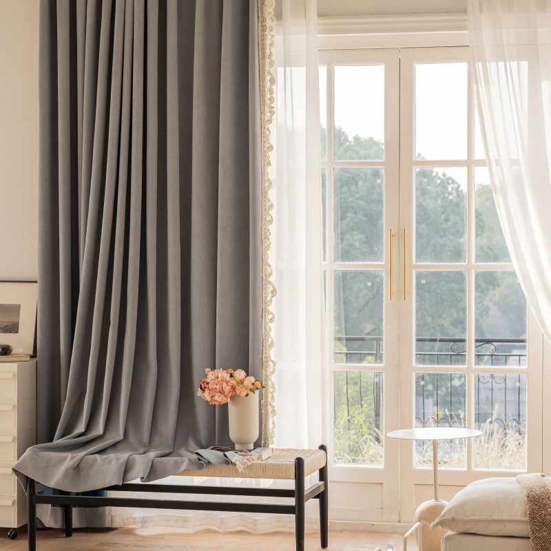 月色灰点睛中式欧式现代轻奢加厚高档雪尼尔仿羊绒提花遮光窗帘,淘宝优惠券,粉丝福利购,淘宝优惠卷