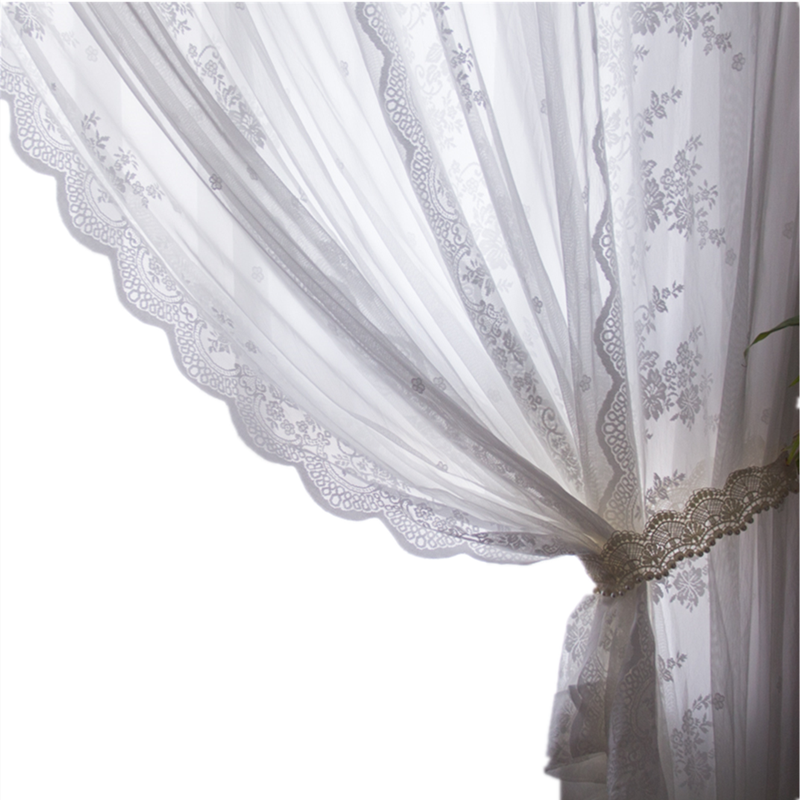 【蕾丝】法式浪漫中式现代轻奢高档蕾丝波浪边窗纱透光白纱帘客厅,淘宝优惠券,粉丝福利购,淘宝优惠卷