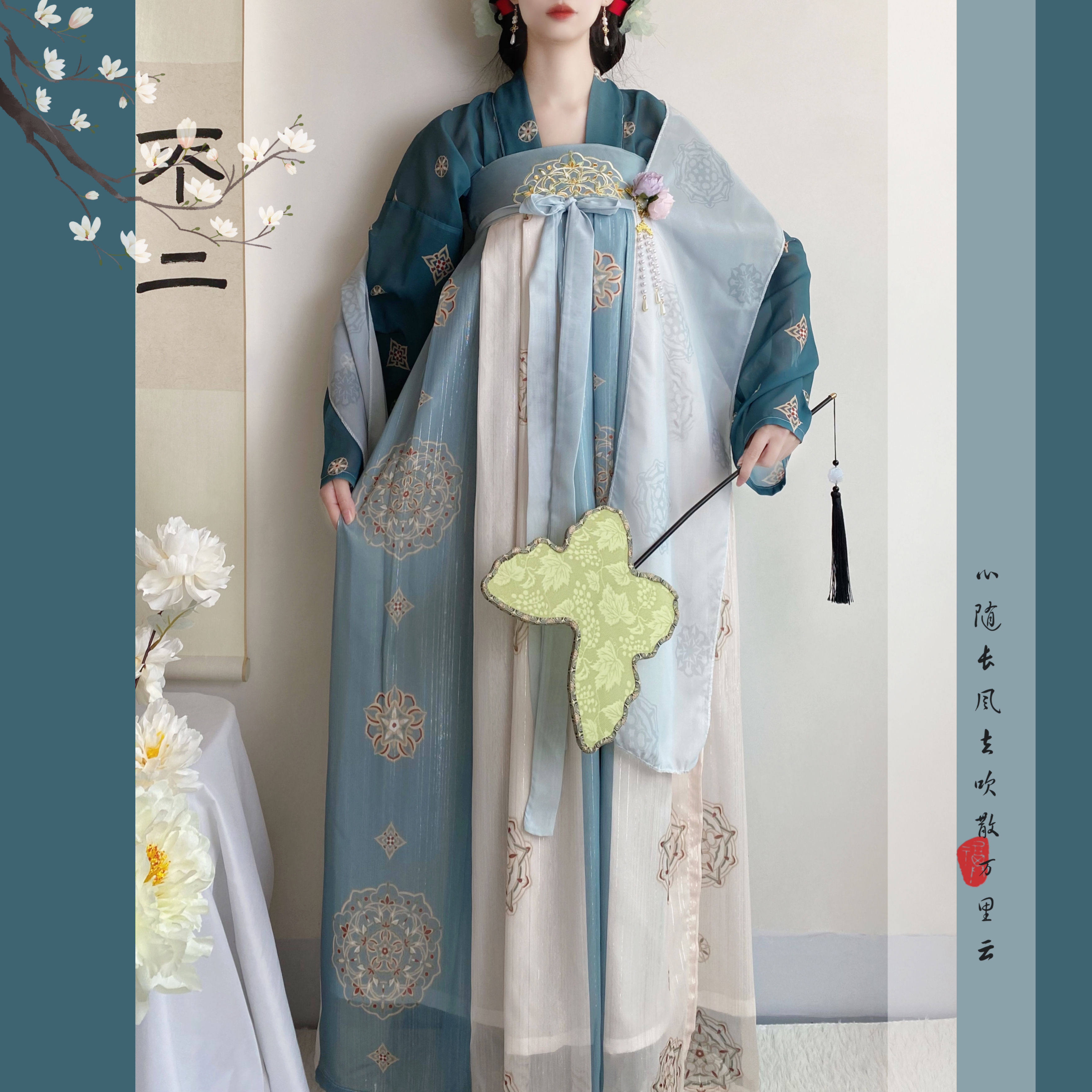 原创汉服女春秋新款唐制齐胸襦裙复原款超仙闪亮丝古装风—长歌行_虎窝淘