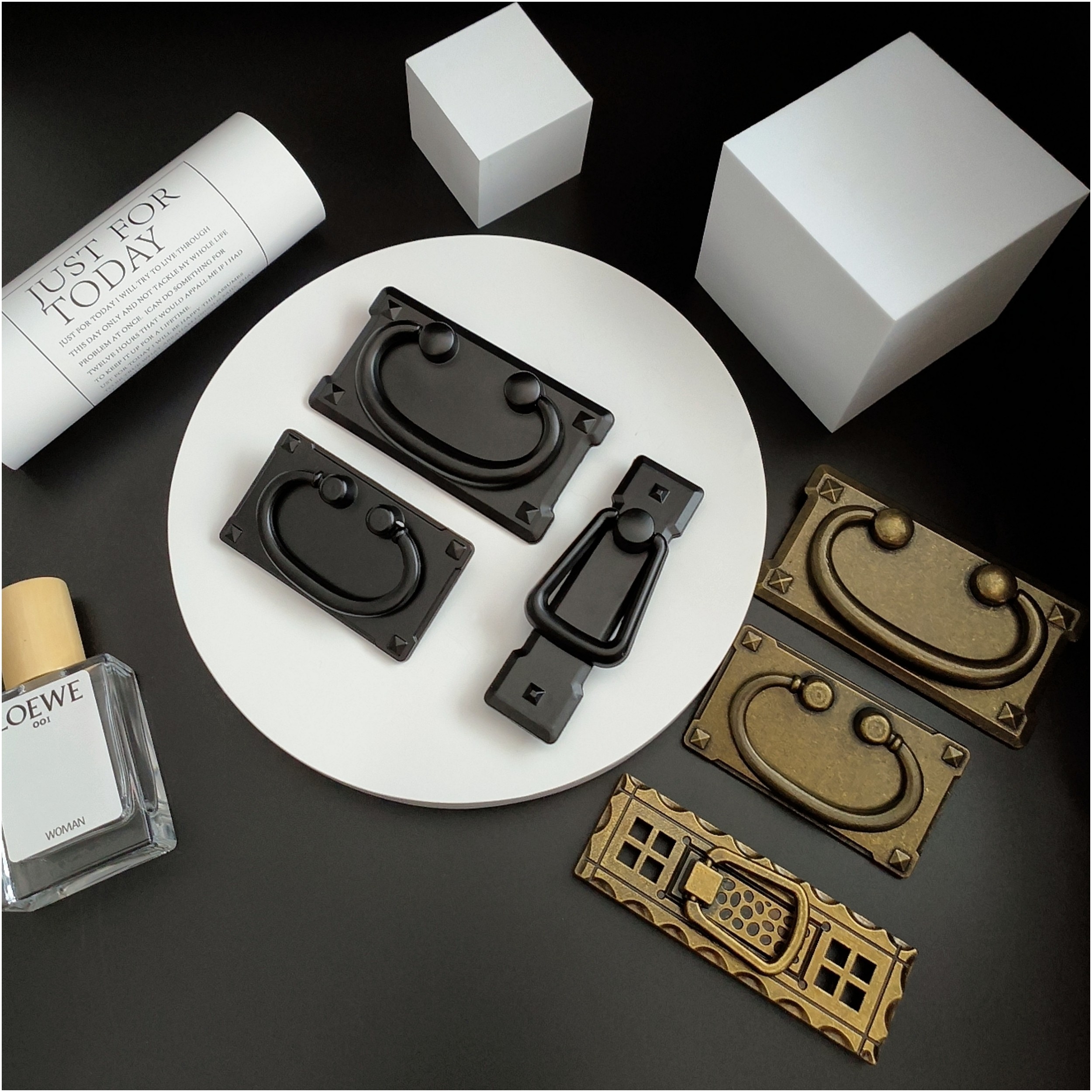 复古铜拉手橱柜美式仿古抽屉欧式黑色四方型老式家具拉手替换,淘宝优惠券,粉丝福利购,淘宝优惠卷