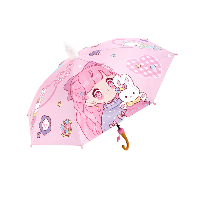 安全儿童雨伞女孩童小学生上学直杆弯长柄伞晴雨伞两用幼儿