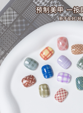 俪夏美甲不锈钢格纹转印钢板