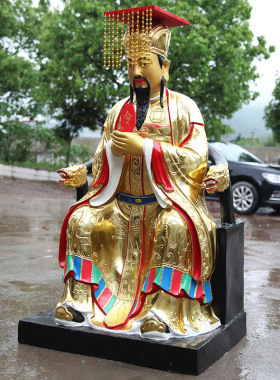 寺庙供奉大型玻璃钢彩绘鎏金佛像