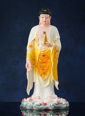 三宝佛释迦牟尼站像姿态药师佛南无阿弥陀佛如来佛祖站款药师佛像