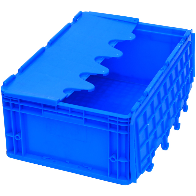 物流箱塑料长方形带盖周转箱加厚工业蓝色收纳箱龟缸胶箱整理箱子