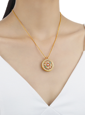 八宝罗盘项链可旋转长款毛衣链