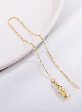 针式万能链越南沙金定位穿珠链个性可调节长短锁骨链十字链瓜子链