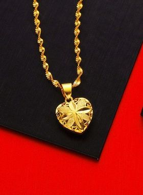 越南沙金镀金红绳苹果项链女高仿时尚饰品送女友婚庆礼物带链子