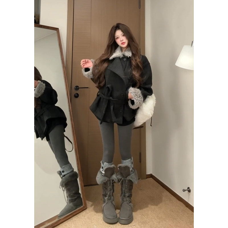 设计感毛领加厚毛呢大衣女秋冬季新款高级感保暖外套,淘宝优惠券,粉丝福利购,淘宝优惠卷