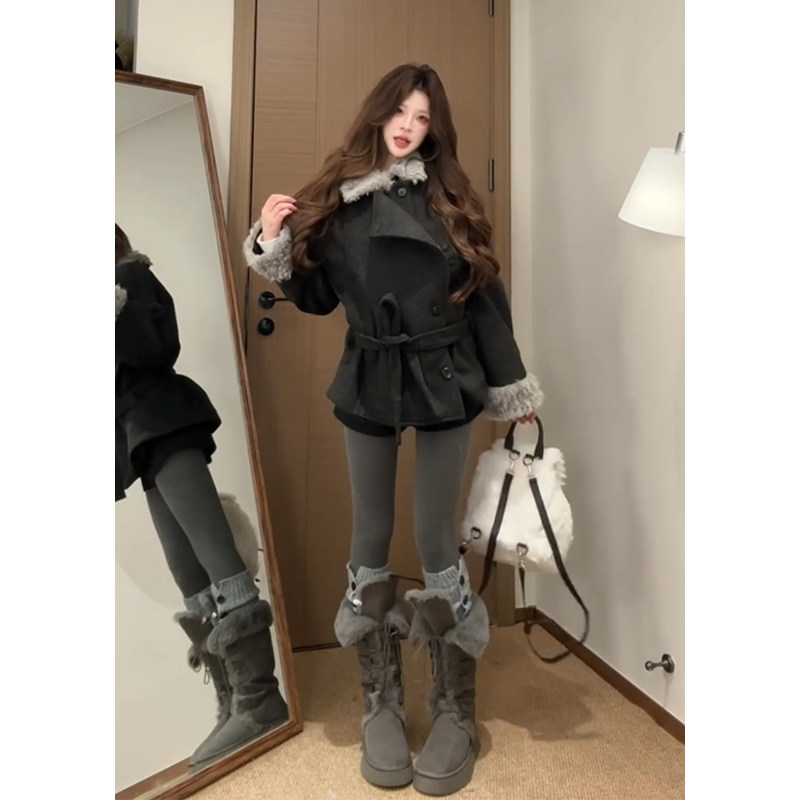 设计感毛领加厚毛呢大衣女秋冬季新款高级感保暖外套,淘宝优惠券,粉丝福利购,淘宝优惠卷