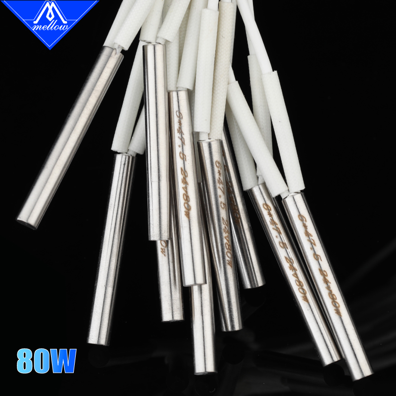 Mellow 高品质6*47.5mm 80w 12V 24V加热管超级火山3D打印机配件 - 图0
