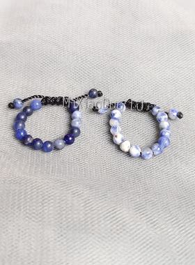 简约黄虎石花绿石编织小圆珠戒指尾戒冷淡风关节戒食指指环可调节