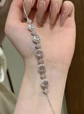 s925银天然水沫玉手链百搭高级感时尚小清新设计款女款
