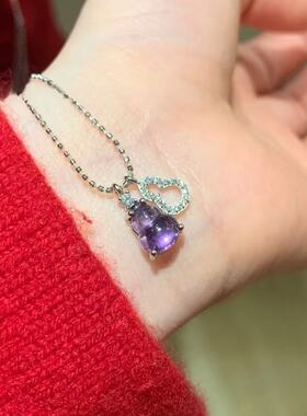 s925银天然紫水晶葫芦套链小清新精致百搭高级感设计款