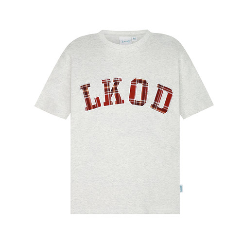LKSTORE LKOD2024春夏新款格子字母圆领T恤潮牌男女同款短袖打底 - 图3