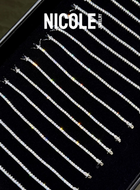 Nicole Jewelry S925莫桑钻网球手链女小众轻奢GRA证书可过测钻笔