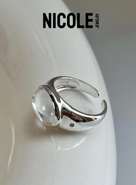 Nicole Jewelry银饰戒指女小众设计感轻奢气质食指戒开口可调
