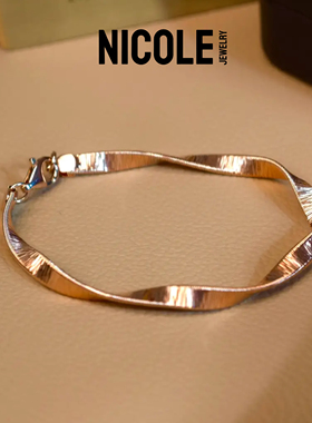 Nicole Jewelry 意大利金弘线绕丝系列 精致小众轻奢S925银锁骨链