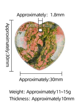 30mm带孔天然水晶爱心吊坠宝石玛瑙雕刻心形粉晶桃心编绳项链配件
