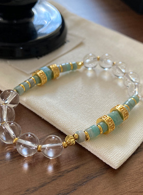 正品新中式天河石水晶手链女款2025新款天然石手串轻奢感复古手饰