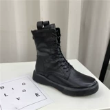 Martens, осенние кожаные короткие сапоги со шнурками, 2022, из натуральной кожи