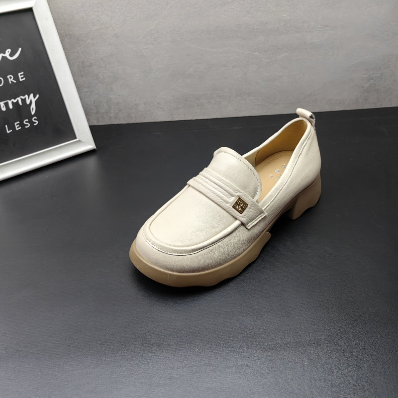 清仓2025春季真皮女鞋牛皮休闲软底低跟方跟圆头乐福鞋女单鞋,淘宝优惠券,粉丝福利购,淘宝优惠卷