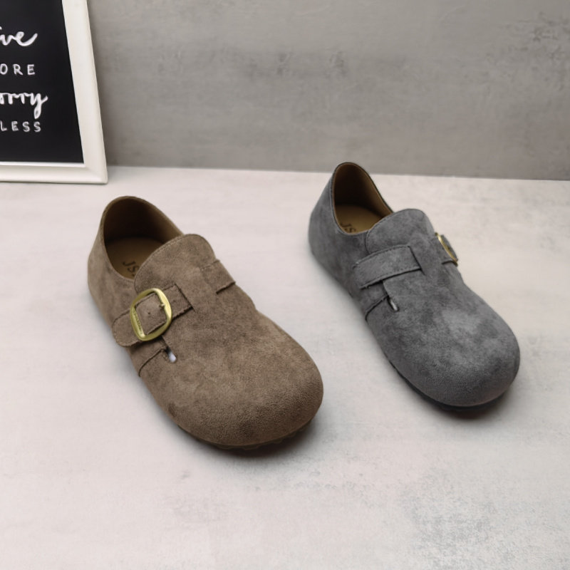 2026春秋款绒面平底舒适勃肯鞋防滑乐福鞋百搭休闲女单鞋,淘宝优惠券,粉丝福利购,淘宝优惠卷