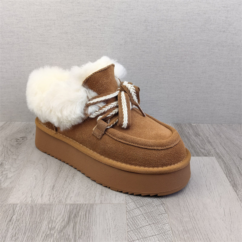 实拍2025冬季款真皮翻毛牛皮羊毛加绒保暖女短靴厚底雪地靴棉靴,淘宝优惠券,粉丝福利购,淘宝优惠卷