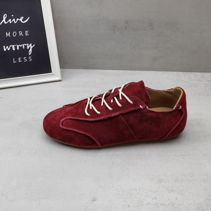 2026春秋新款真皮牛皮韩版日常系带休闲平底运动鞋学生德训女单鞋,淘宝优惠券,粉丝福利购,淘宝优惠卷