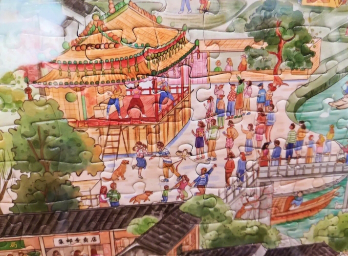 徐扬《姑苏繁华图卷》国画山水装饰画打印图片高清电子版设计素材-图1