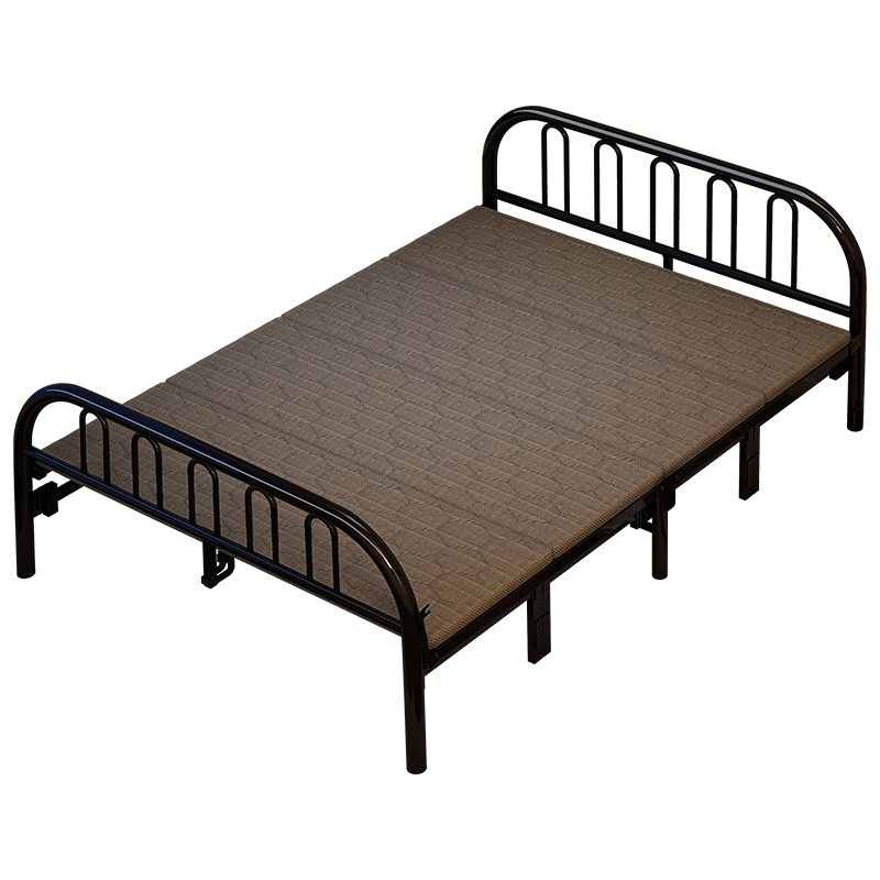 折叠床单人床成人便捷出租房神器1米2家用双人床宿舍四折硬板铁床 - 图1