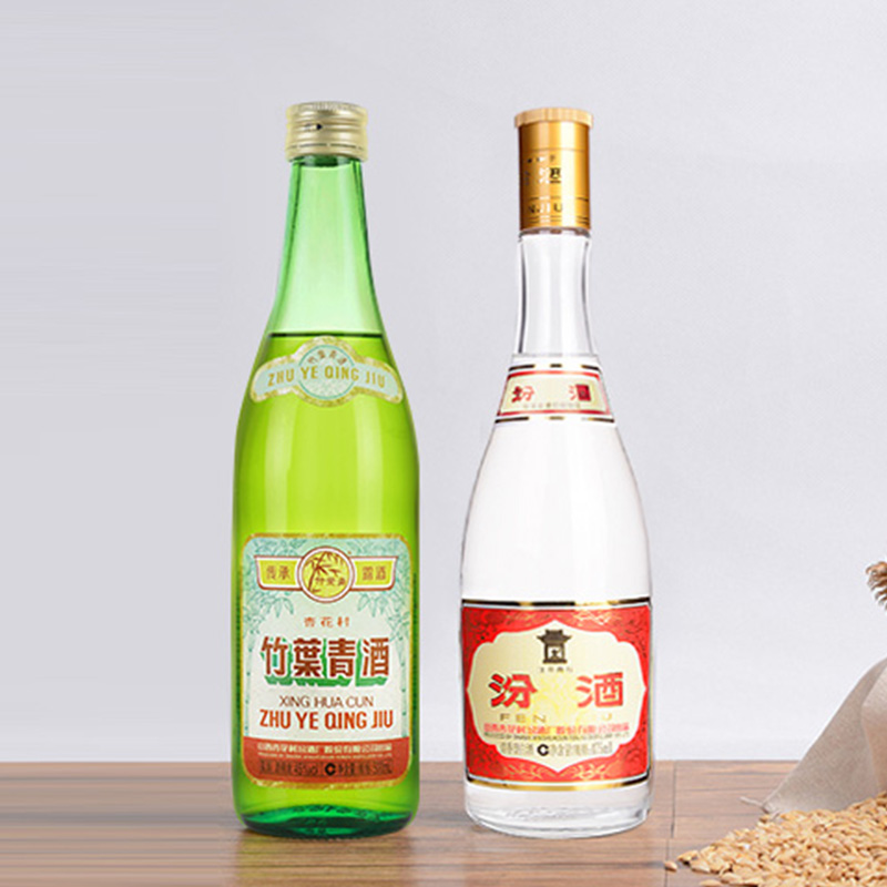 汾酒竹叶青组合 53度黄盖汾酒475ml*1瓶+45度传承竹叶青500ml*1瓶 - 图1