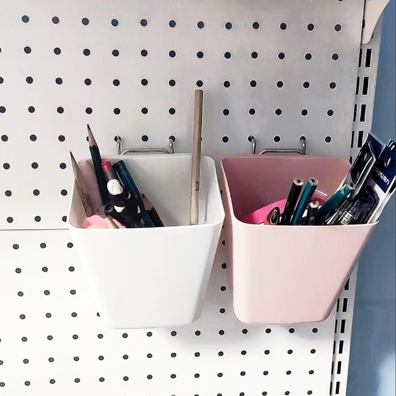 Multifunctional metal hole plate round hole storage tube hardware accessories hanger storage bucket desktop creative ornaments pen holder