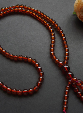 巴西天然橘红色石榴石 108颗多圈多层佛珠  手珠 手串 手链 水晶
