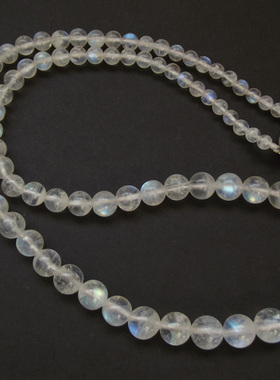 蓝光 斯里兰卡彩虹光天然冰种玻璃体月光石塔链项链 正品饰品水晶