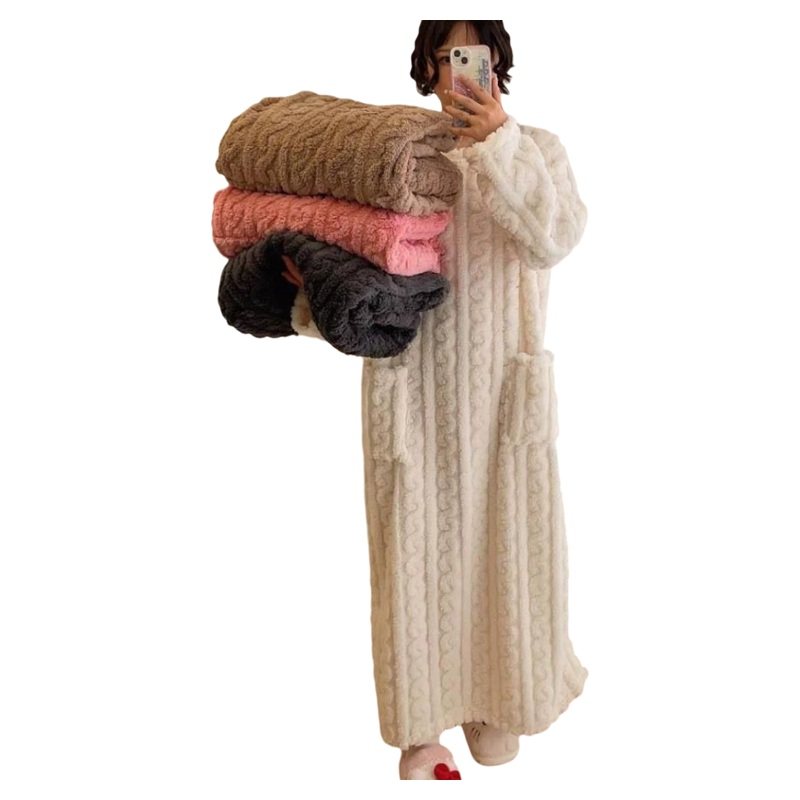 行走的被子冬季新款加长保暖宽松有口袋珊瑚绒家居睡衣睡袍睡裙女,淘宝优惠券,粉丝福利购,淘宝优惠卷