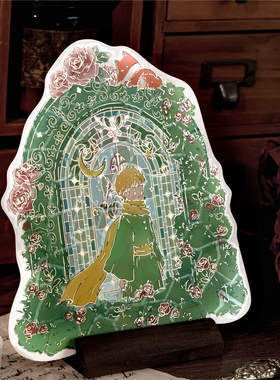 阿杂 梦幻童话王子玫瑰烫金拼图造景贴纸手机壳装饰画手帐diy素材