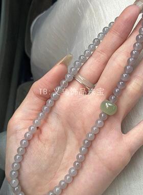 新中式双层叠带烟灰色双圈手链｜