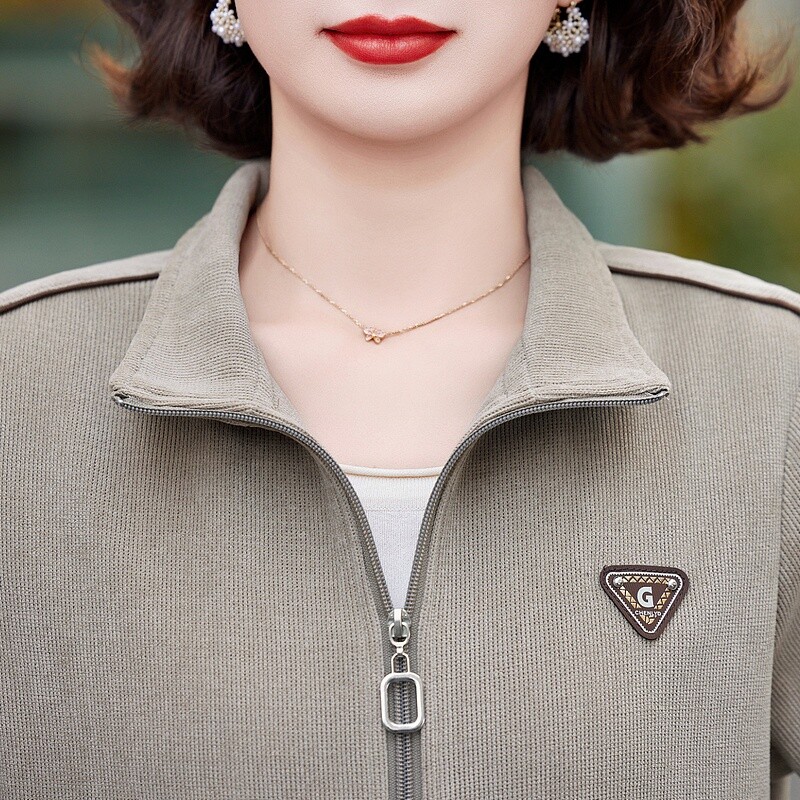 妈妈运动套装春装新款40岁中年两件套女休闲长袖上衣春季女士外套